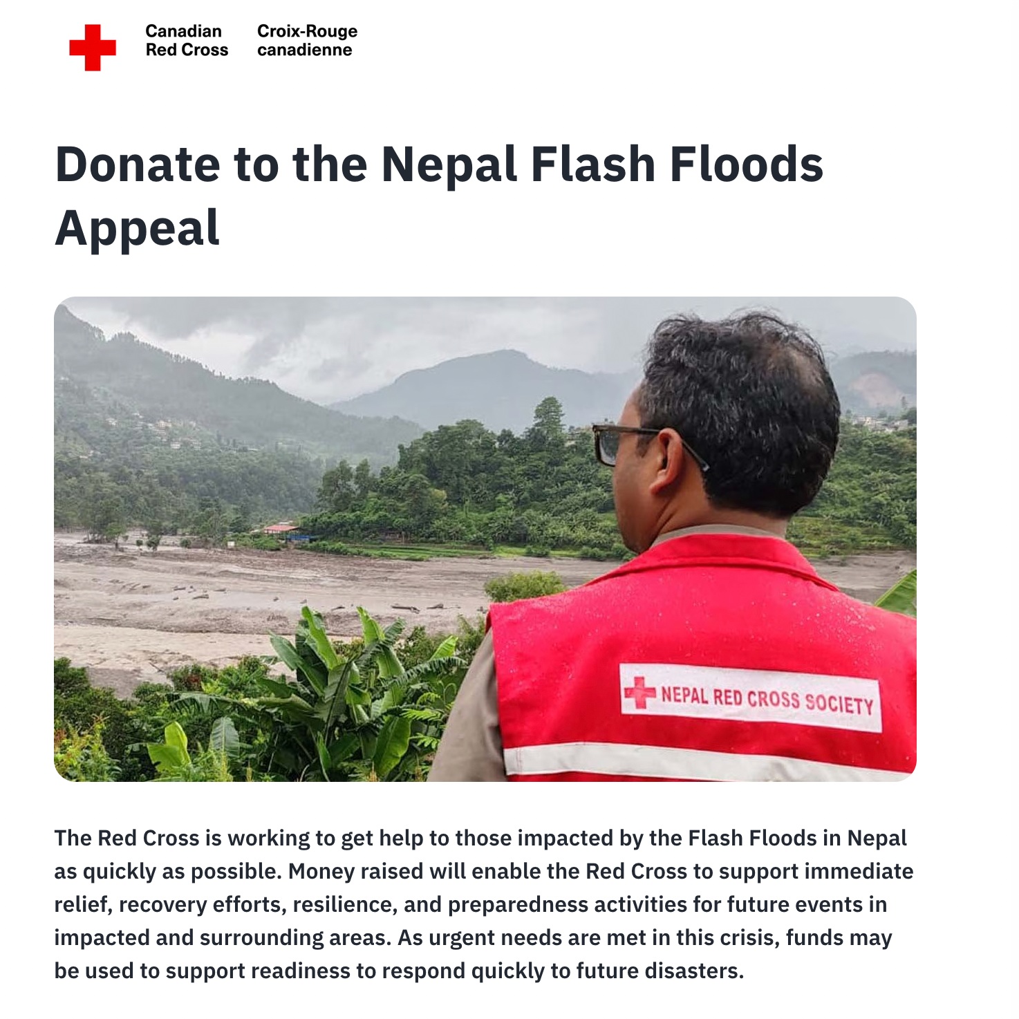 Join me in making a donation to the Canadian Red Cross to help the victims of the flash floods in Nepal. This is a full scale humanitarian crisis. The people affected will need help to make it through the coming days, weeks and months.
www.redcross.ca #redcrosscanada #beacheseastyork #kmorrison4bey