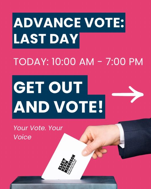 Today’s the last day for advance voting. 

The locations for advance vote in ward 19 are: Beaches Recreation Centre (6 Williamson Rd)

Secord Community Centre (91 Barrington Ave)